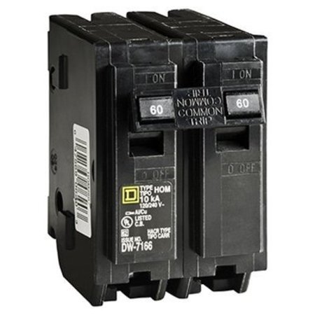 Square D Circuit Breaker, HOM Series 60A, 2 Pole, 120/240V AC HOM260C